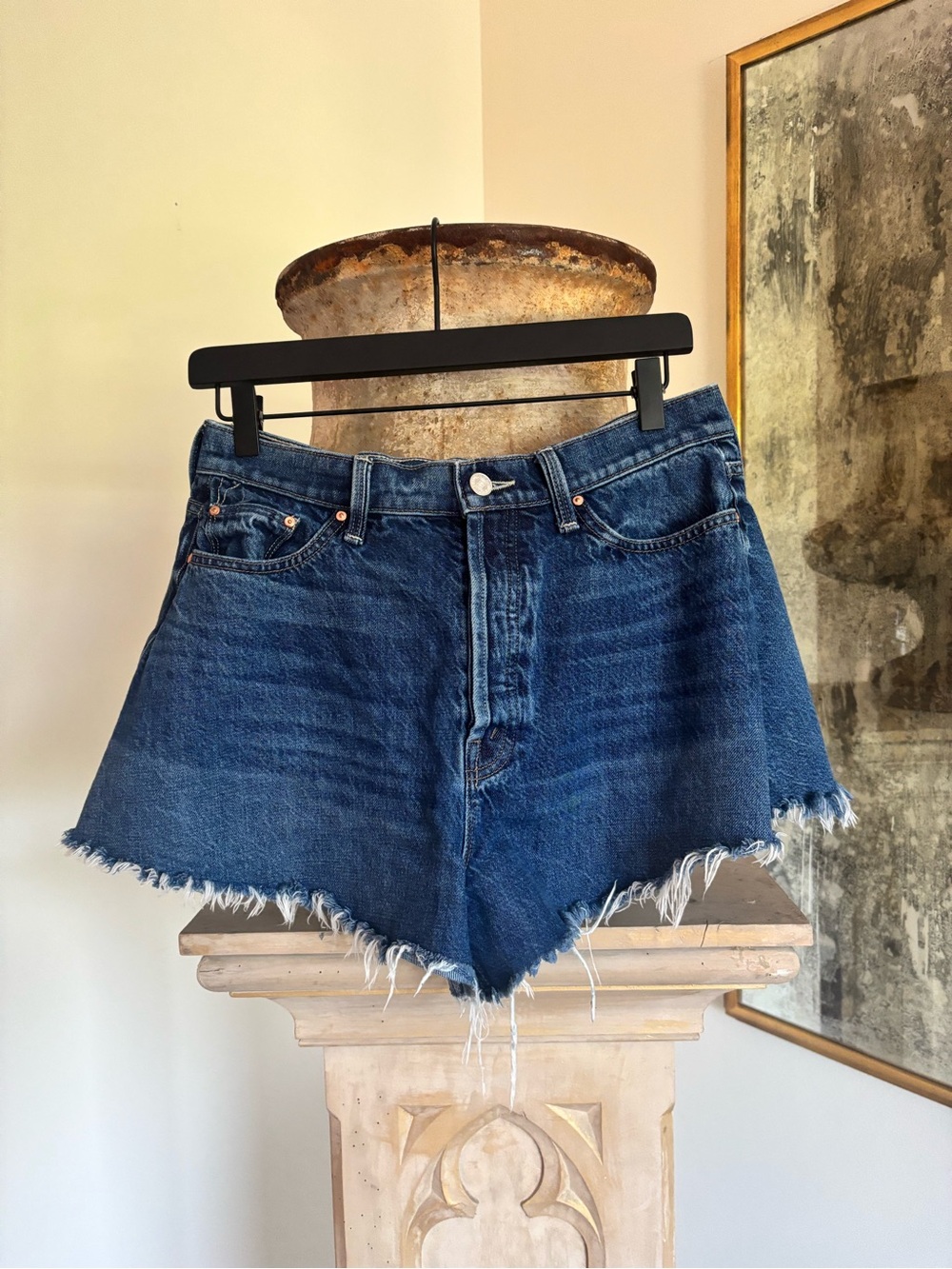 Mother The Flutter Short Denim Cutoff